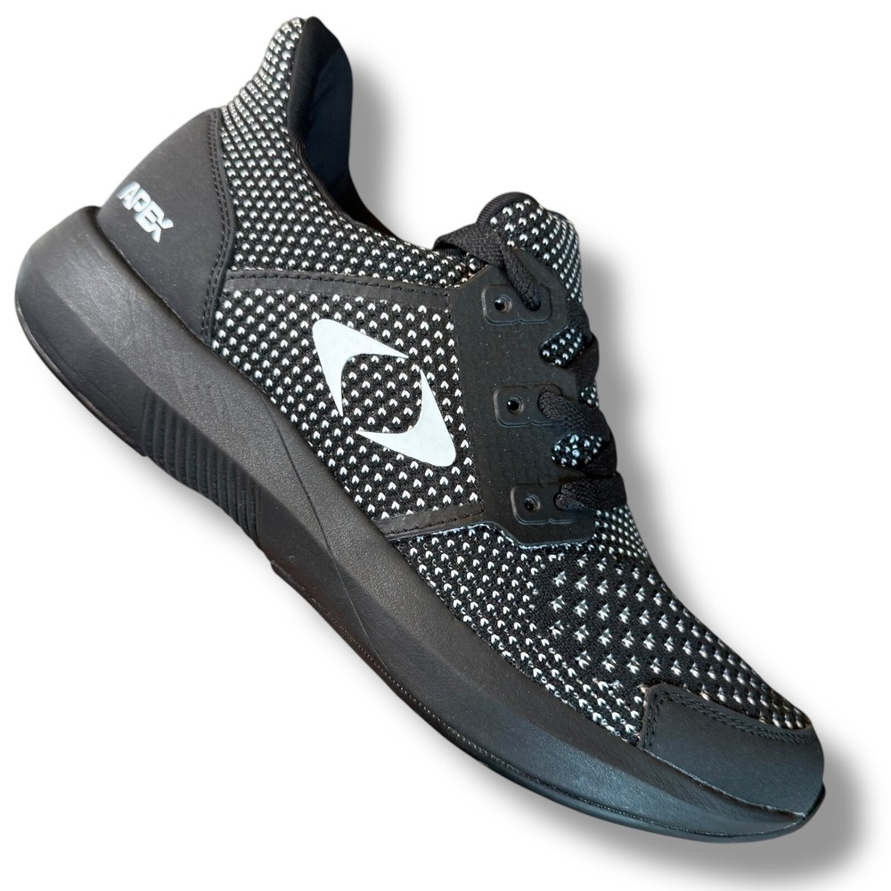 Apex Black Sneakers Breathable, cushioned Lightweight Walking Shoes Sz 8